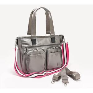 IHKWIP Cargo Catchall Tote with Two Crossbody Straps Gray Color